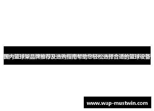国内篮球架品牌推荐及选购指南帮助您轻松选择合适的篮球设备